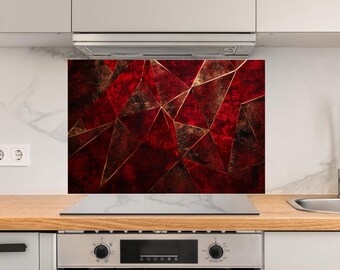 Glass Backsplash for Kitchen,Marble Pattern Stove Backsplash Panel,Glass Kitchen Backsplash Behind Stove,Marble Backsplash Stove,Splashback