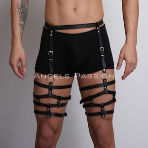 Men&#39;s Leather Leg Harness, Men Adjustable Harness Black & Red Waist Harness, Thigh Harness Man Plus Size Harness Gift for Him Boyfriend 2025