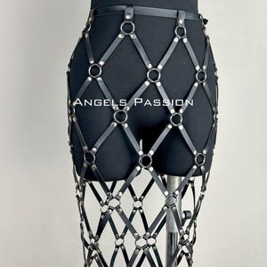Leather Harness Skirt, Festival Outfit, Tassel Belt Skirt, Fringe Design, Plus Size, Burning Man Costume, Club Party Wear