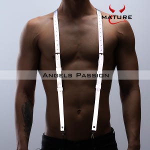 Men's Reflective Chest Shoulder and Arm Harness, Male Chest Harness, Clubwear, Rave Clothing, Men's Harness, Arm Harness, Mens Chest Rig,