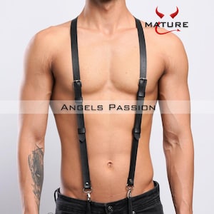 Men's Leather Chest Shoulder and Arm Harness, Male Chest Harness, Clubwear, Rave Clothing, Men's Harness, Arm Harness, Mens Chest Rig,