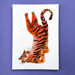 Carte postale du tigre de yoga