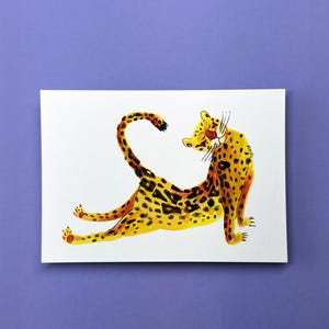 Carte postale Yoga Leopard