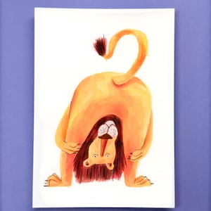 Carte postale Yoga Lion A6