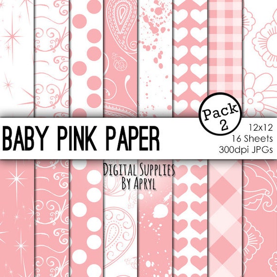 Items similar to Baby Pink Digital Paper 16 Pages 12x12 Inches