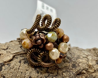 Handcrafted wire wrapped ring size 7.75
