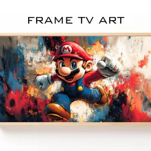 Samsung Frame TV Art Super Mario Digitale Malerei, abstrakte Kunst, Sofort Download, Feier & Geburtstag Super Mario, digitaler Download