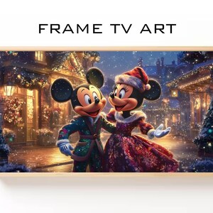 Weihnachten Samsung Rahmen TV Micky Maus, Minnie Maus Kunst | Magische Feiertage Feier Rahmen TV Kunst, digitaler Download