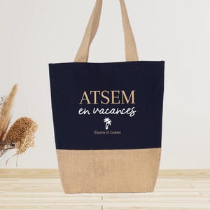 Sac ATSEM personnalisé, cadeau fin d'année scolaire maitresse, cadeau atsem vacances, cadeau maitresse, sac atsem personnalisé école