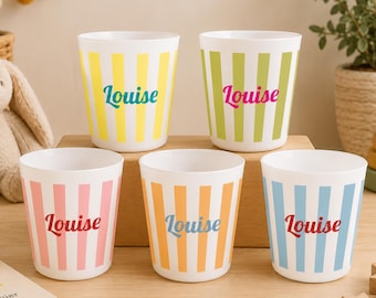 Verre personnalisé enfant prénom – Gobelet réutilisable incassable, cadeau bébé, crèche, maternelle, école, anniversaire enfant