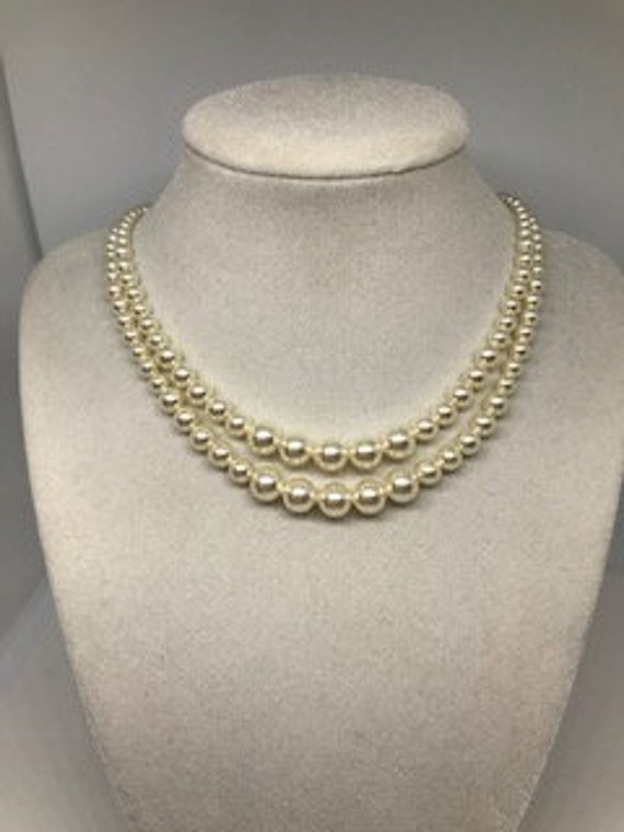 Two Strand Pearl Necklace with Diamond and Sapphire Clasp | 18K Yellow –  Robert Chavira Inc