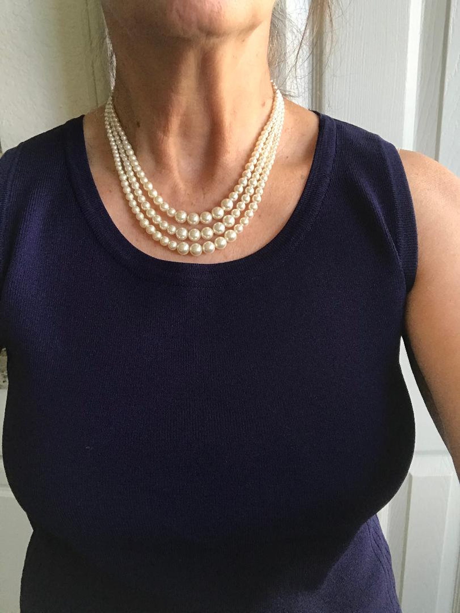 Crown Pearl Necklace Stud Earring Set Swarovski Pearl Queen Etsy