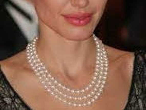 3 Strand Pearl Necklace Bridal Necklace 