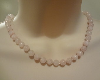 Mom Gift, Rose Quartz Necklace, Pink necklace set, Pink Stone Necklace, cancer awareness, Pink Quartz Necklace, FN014