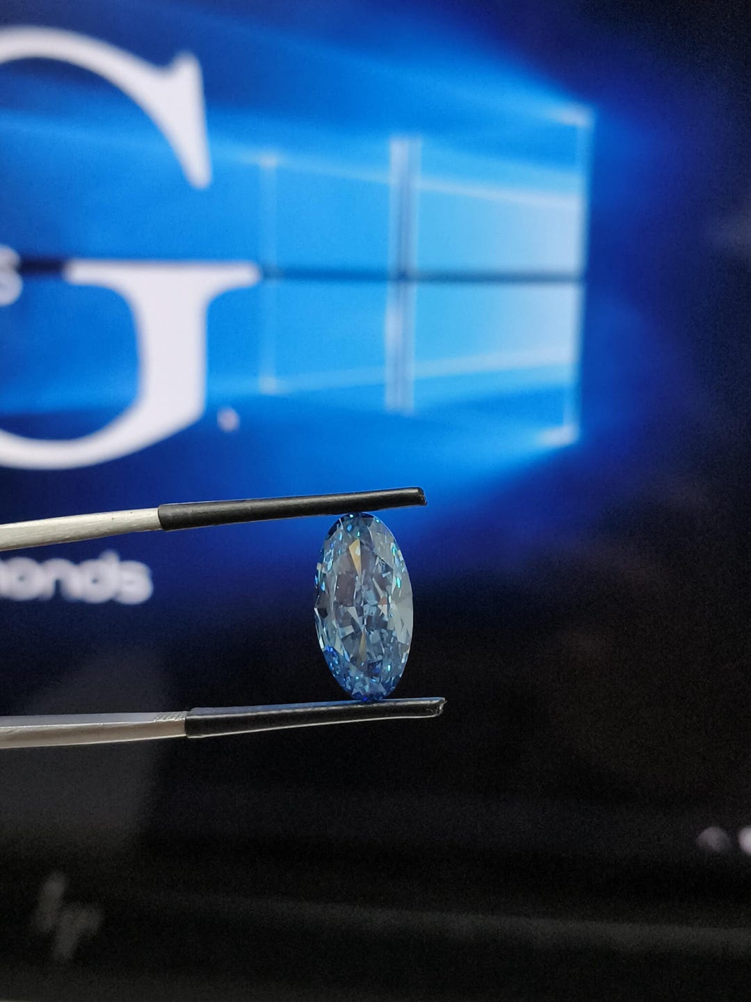 3.01 Carat Oval Fancy Vivid Blue Lab Diamond - IGI Certified VS1 - Etsy