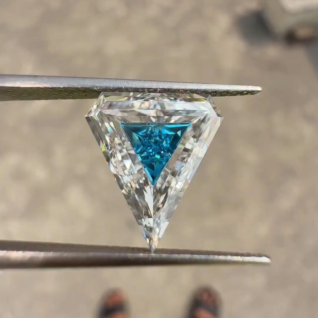 Triangle Lab Diamond Inverted Triangle Lab Grown Diamond | Trillion Step Cut Diamond With ...