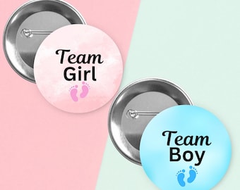 Gender Reveal/ Baby Shower Pinback Buttons