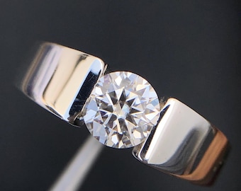 Moissanit Herrenring , 925 Sterling Silber Verlobungsring , 1/2 / 3ct D Farbe VVS Zertifiziert Moissanite Ehering Geschenk Herrenschmuck