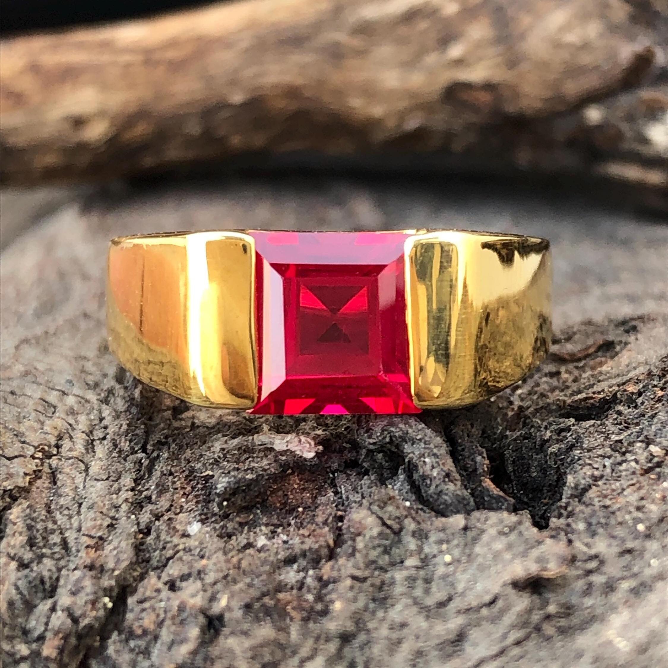 55Carat Anillo De Panchdhatu De Rubí Natural Para Hombre, Anillo De Curación Ovalado De 7 Quilates, Tamaño 4, 5, 6, 7, 8, 9, 10, 11, 12, 13, Piedra Preciosa Cristal Metal Diamantes