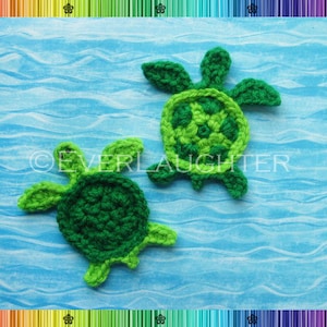 Turtle or Sea Turtle Applique CROCHET PATTERN PDF image 1