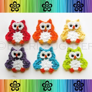 PATTERN-Crochet Owl Applique-Detailed Photos