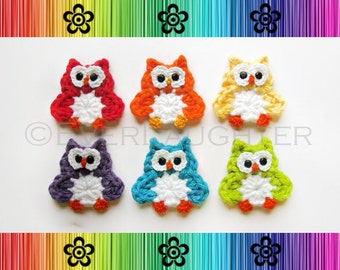 PATTERN-Crochet Owl Applique-Detailed Photos