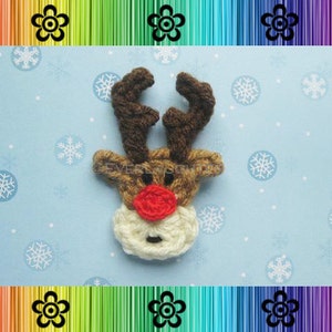 PATTERN-Crochet Rudy the Reindeer Appliqué-Detailed Photos image 1