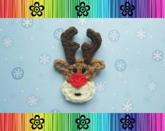 PATTERN-Crochet Rudy the Reindeer Appliqué-Detailed Photos