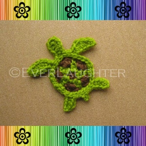 Turtle or Sea Turtle Applique CROCHET PATTERN PDF image 3