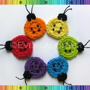 PATTERN-Crochet Ladybug Applique-Detailed Photos image 1