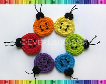 PATTERN-Crochet Ladybug Applique-Detailed Photos