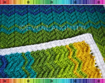 CROCHET PATTERN - Chevron Baby Blanket - 2 sizes