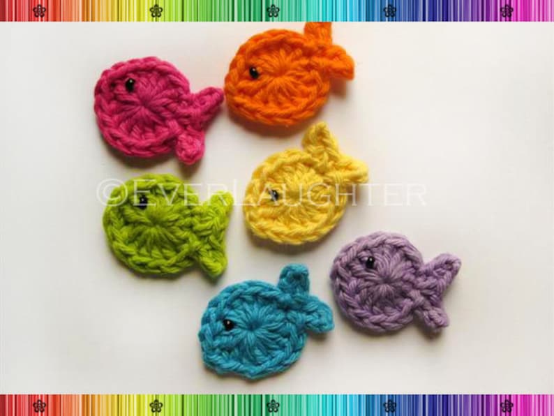 PATTERN-Crochet Fish Applique-Detailed Photos image 2