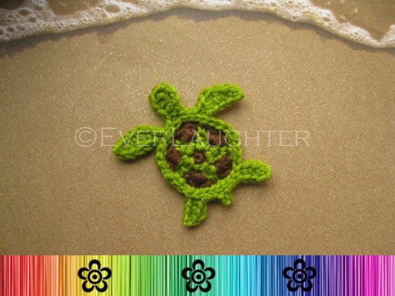 Turtle or Sea Turtle Applique CROCHET PATTERN PDF image 2