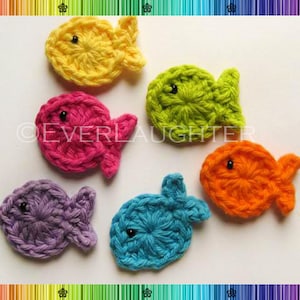 PATTERN-Crochet Fish Applique-Detailed Photos image 1