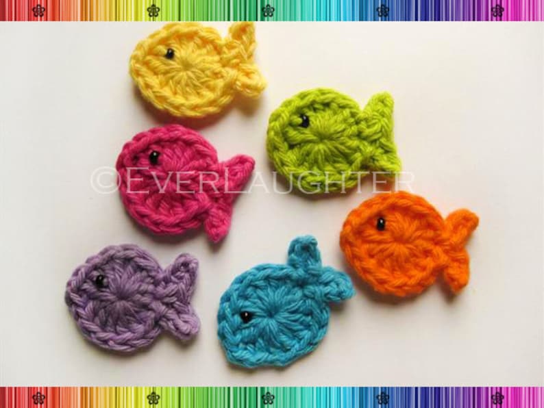 PATTERN-Crochet Fish Applique-Detailed Photos image 1