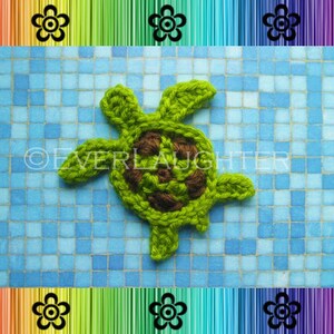 Turtle or Sea Turtle Applique CROCHET PATTERN PDF image 4