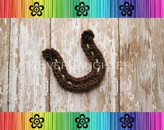 Horseshoe Applique - Crochet Pattern PDF - Detailed Photos