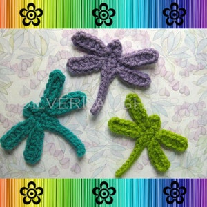 Dragonfly Applique CROCHET PATTERN PDF Detailed Photos image 2