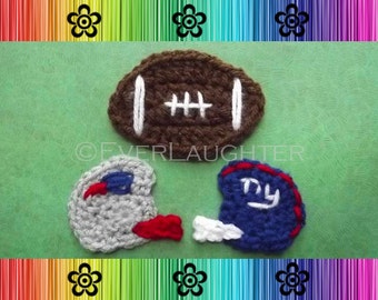 Football and Helmet Applique - CROCHET PATTERN