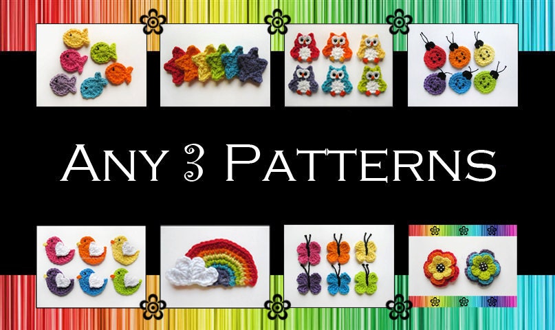 Your Choice of ANY 3 Crochet Patterns (PDF)