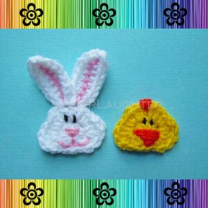 Bunny and Chick Applique CROCHET PATTERN image 2