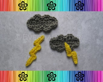 Lightning Cloud Applique  - CROCHET PATTERN (PDF)