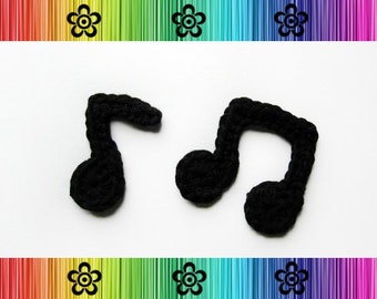 PATTERN-Crochet Musical Notes Applique-Detailed Photos