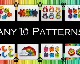 Your Choice of ANY 10 Crochet Patterns (PDF)