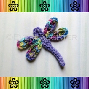 Dragonfly Applique CROCHET PATTERN PDF Detailed Photos image 1