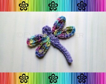 Dragonfly Applique - CROCHET PATTERN (PDF) Detailed Photos