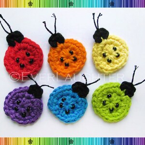 PATTERN-Crochet Ladybug Applique-Detailed Photos image 2