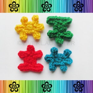 PATTERN Crochet Puzzle Pieces Applique Great for Autism Awareness image 1