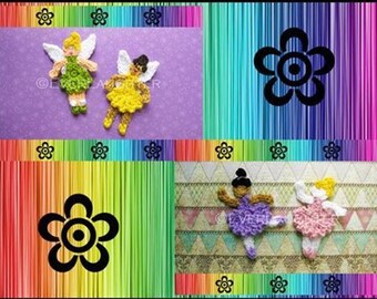Ballerina and Fairy Applique - CROCHET PATTERN (PDF)